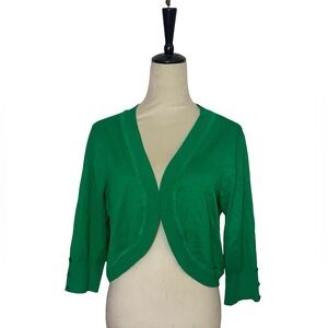 Belle Pogue Green Women's Open-Front Cardigan Sweater Shrug